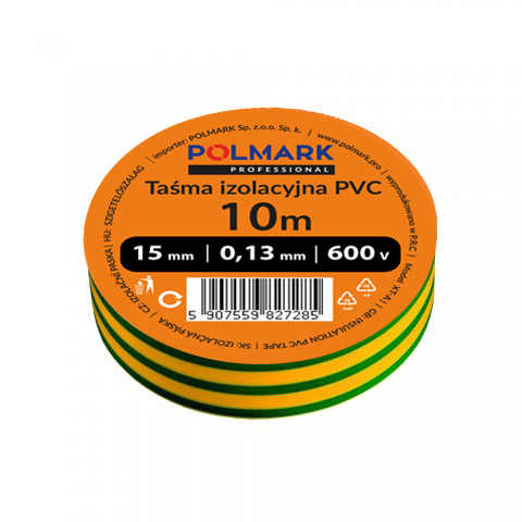 Taśma elektroizolacyjna mała 10m żółto-zielona