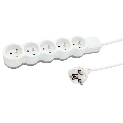 Przedłużacz 5-gniazdowy z uziemieniem 5m