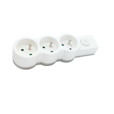 Gniazdo przedłużacza trzykrotne z uziemieniem i wyłącznikiem
