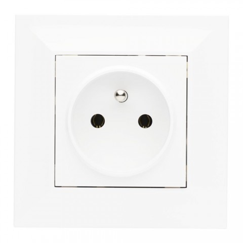 Gniazdo pojedyncze z uziemieniem z ramką