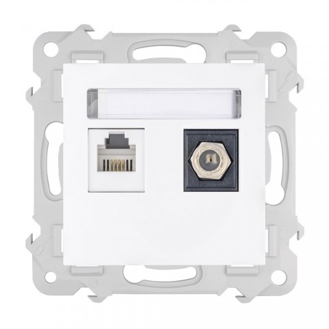 Gniazdo komputerowe RJ45 + antenowe F