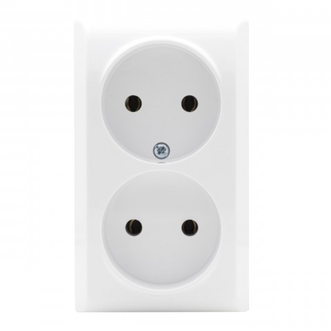 Gniazdo podwójne bez uziemienia